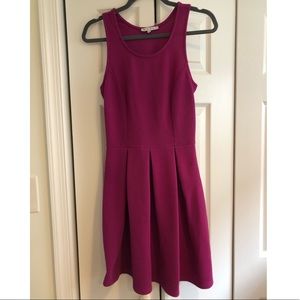 Ezra magenta racer back, fit and flare dress.